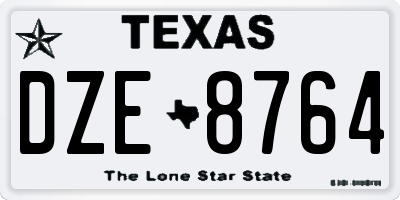 TX license plate DZE8764