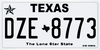 TX license plate DZE8773