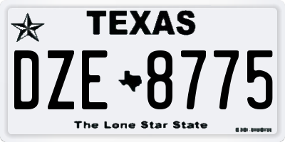 TX license plate DZE8775
