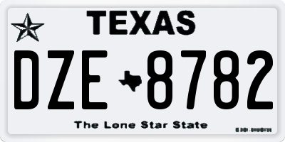 TX license plate DZE8782