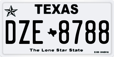 TX license plate DZE8788