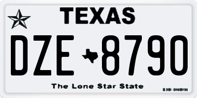 TX license plate DZE8790