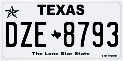 TX license plate DZE8793