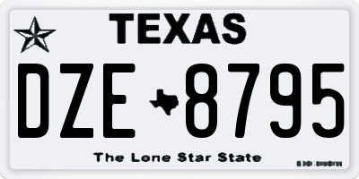 TX license plate DZE8795