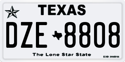 TX license plate DZE8808