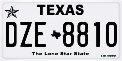 TX license plate DZE8810