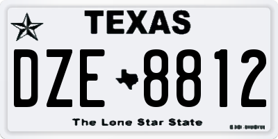 TX license plate DZE8812
