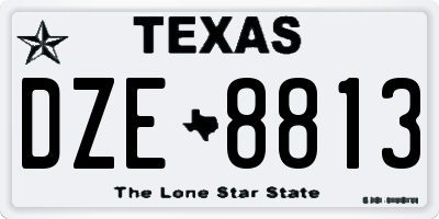 TX license plate DZE8813