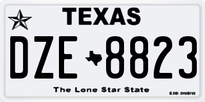 TX license plate DZE8823