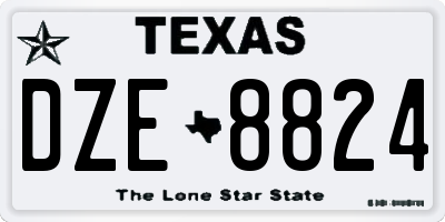 TX license plate DZE8824
