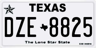 TX license plate DZE8825