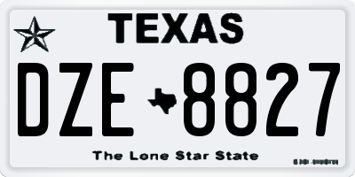 TX license plate DZE8827
