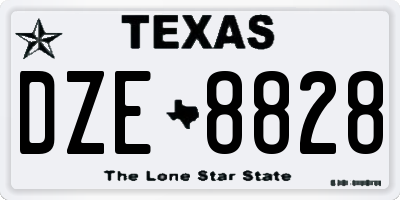 TX license plate DZE8828