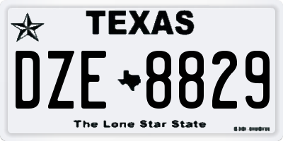 TX license plate DZE8829