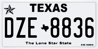 TX license plate DZE8836