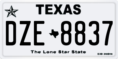 TX license plate DZE8837