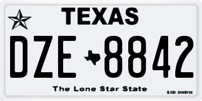 TX license plate DZE8842
