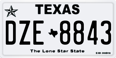 TX license plate DZE8843