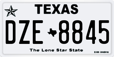 TX license plate DZE8845
