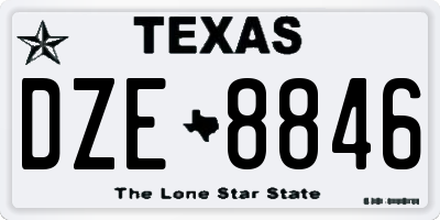 TX license plate DZE8846