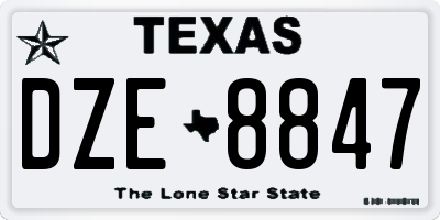 TX license plate DZE8847