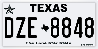 TX license plate DZE8848