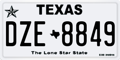 TX license plate DZE8849