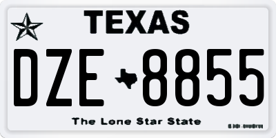 TX license plate DZE8855