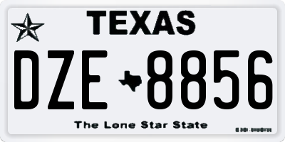 TX license plate DZE8856