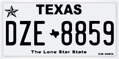 TX license plate DZE8859