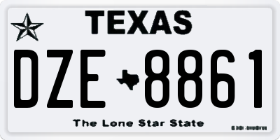 TX license plate DZE8861
