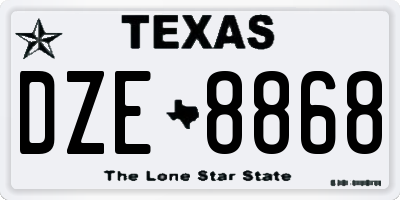 TX license plate DZE8868