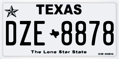 TX license plate DZE8878