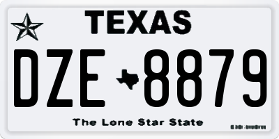 TX license plate DZE8879
