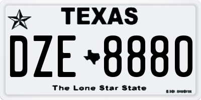TX license plate DZE8880