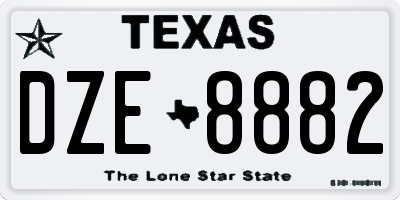 TX license plate DZE8882