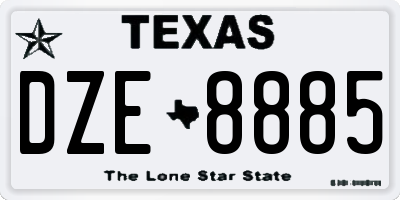 TX license plate DZE8885