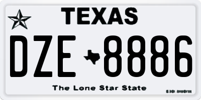 TX license plate DZE8886