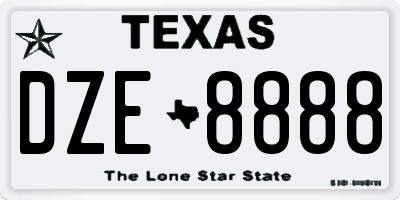 TX license plate DZE8888