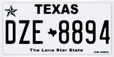 TX license plate DZE8894