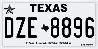 TX license plate DZE8896