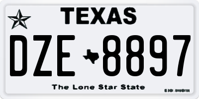 TX license plate DZE8897