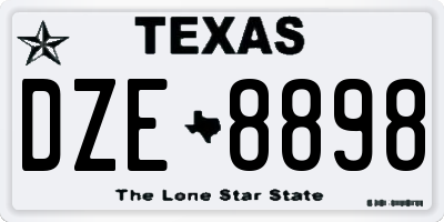 TX license plate DZE8898