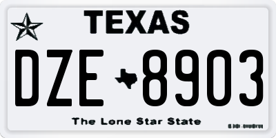 TX license plate DZE8903