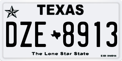 TX license plate DZE8913