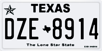 TX license plate DZE8914