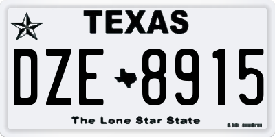 TX license plate DZE8915
