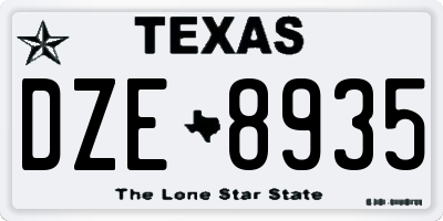 TX license plate DZE8935