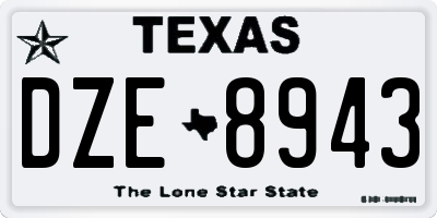 TX license plate DZE8943