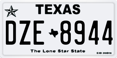 TX license plate DZE8944
